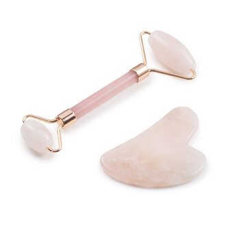 Zo&euml; Ayla - Rose Quartz Gua Sha and Roller Set