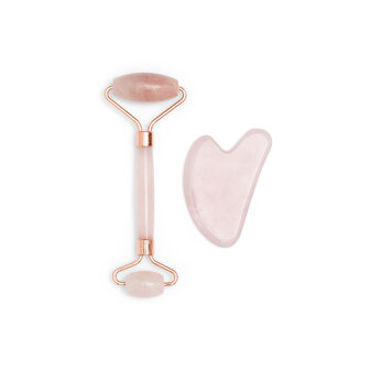 Zo&euml; Ayla - Rose Quartz Gua Sha and Roller Set